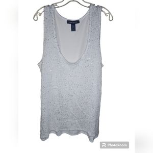 Ashley Stewart women's w'hite knitted front sleeveless tank top size 22/24